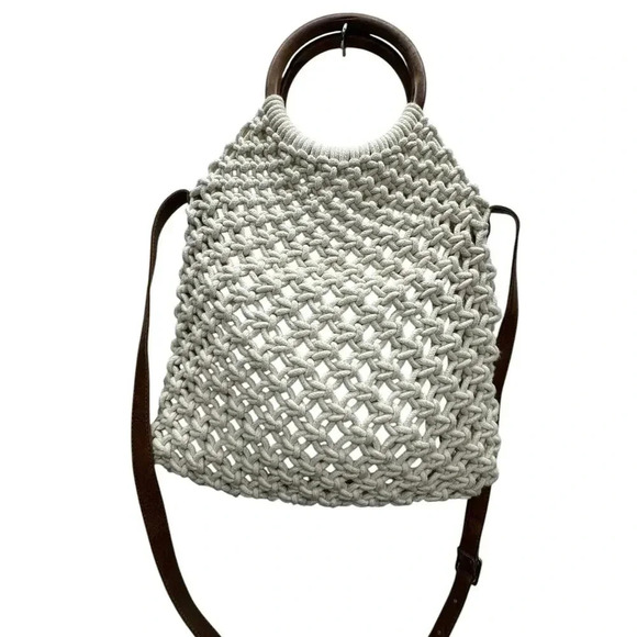 Sigrid Olsen Handcrafted Natural Macrame Crossbody Fully Lined Snap Close Bag - Picture 6 of 16